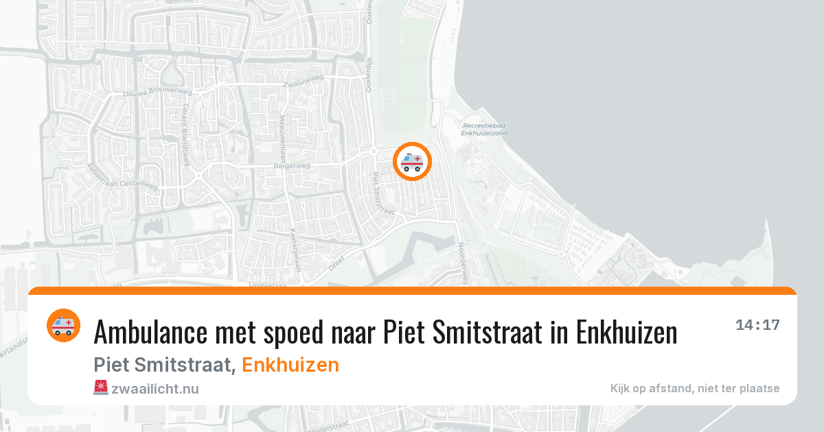 Ambulance met spoed naar Piet Smitstraat in Enkhuizen — 4 mei 2026