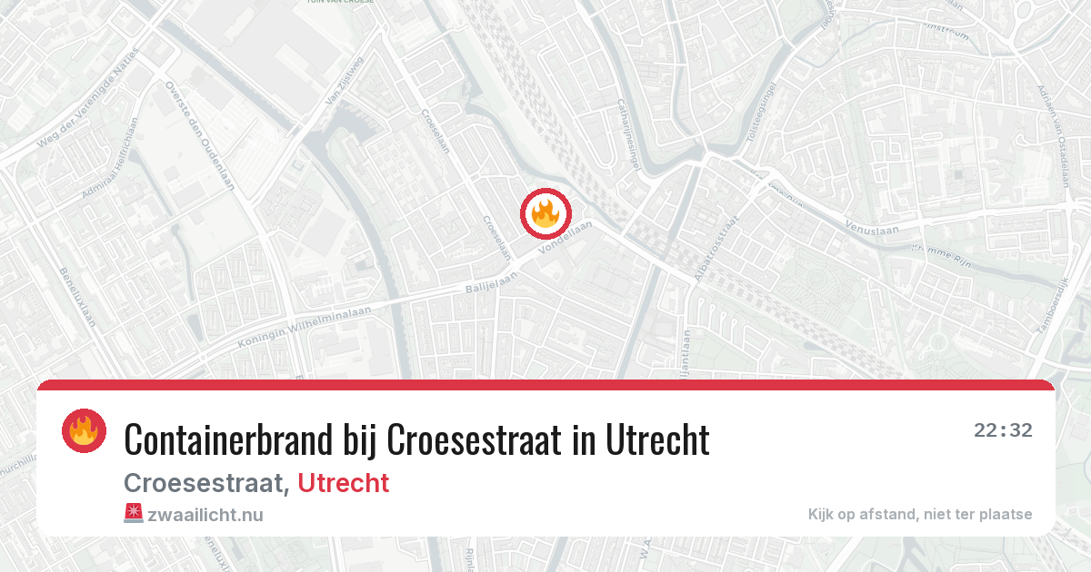 Containerbrand bij Croesestraat in Utrecht — 25 jul 2026