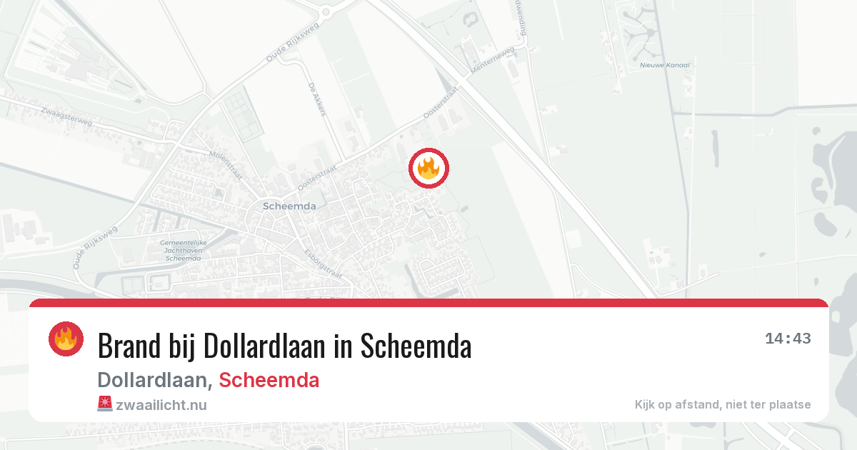 Brand bij Dollardlaan in Scheemda — 16 jul 2026