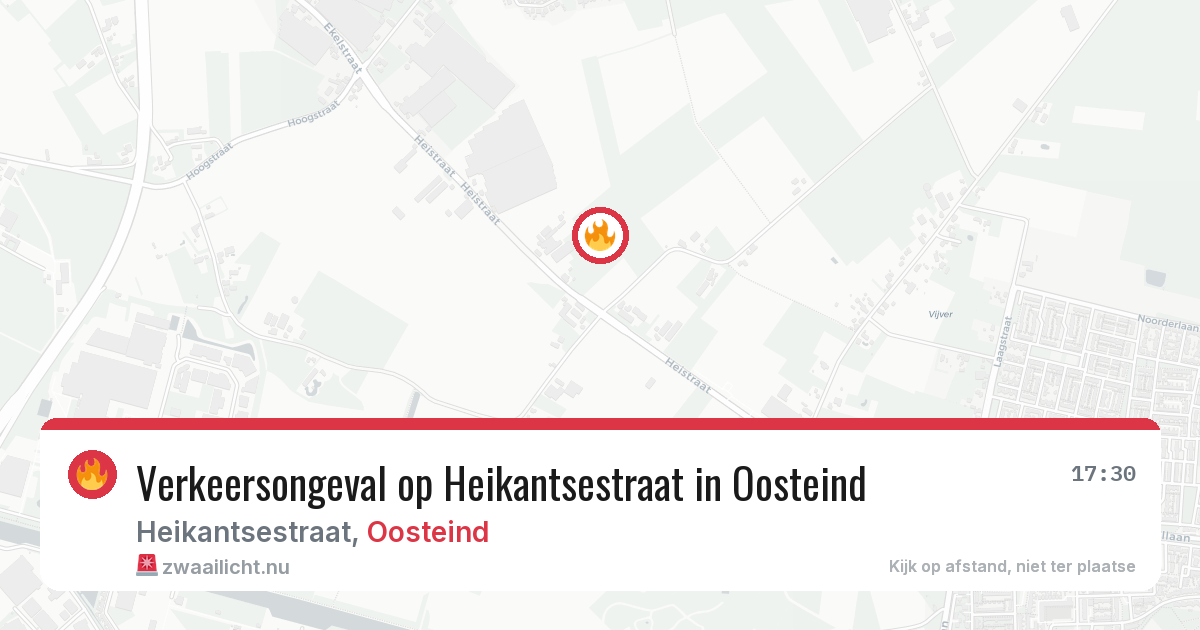Verkeersongeval op Heikantsestraat in Oosteind — 18 jul 2026