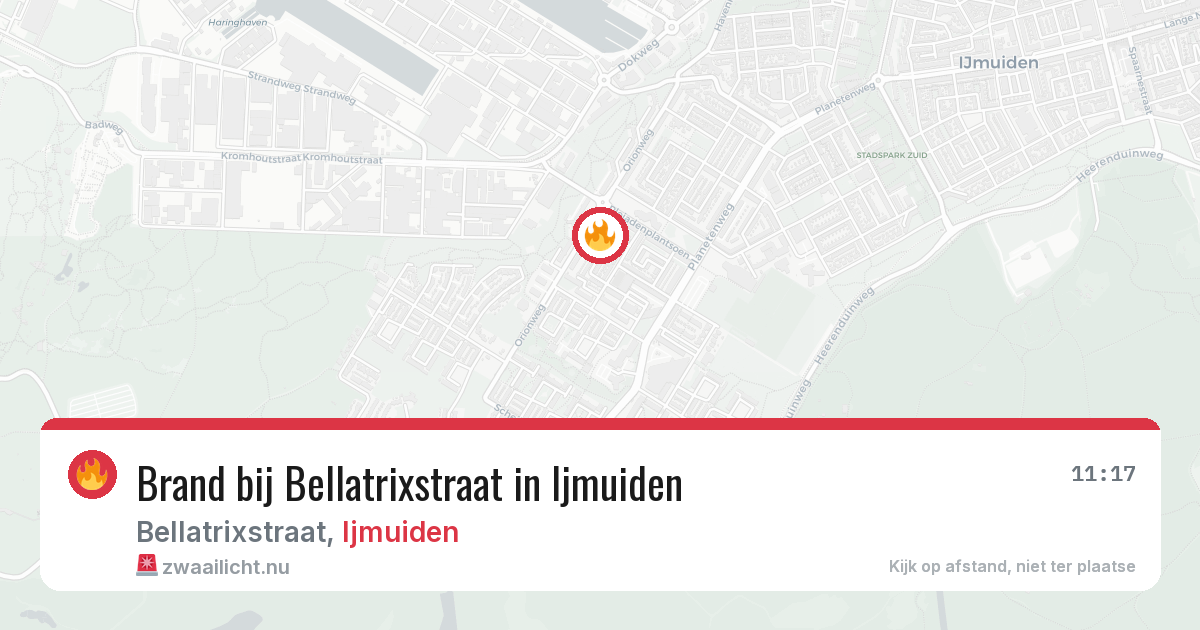 Brand bij Bellatrixstraat in Ijmuiden — 13 mei 2026