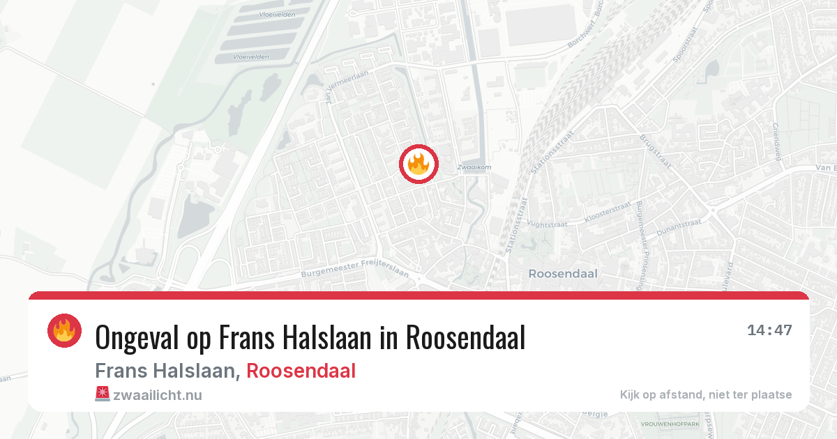 Ongeval op Frans Halslaan in Roosendaal — 1 jun 2026