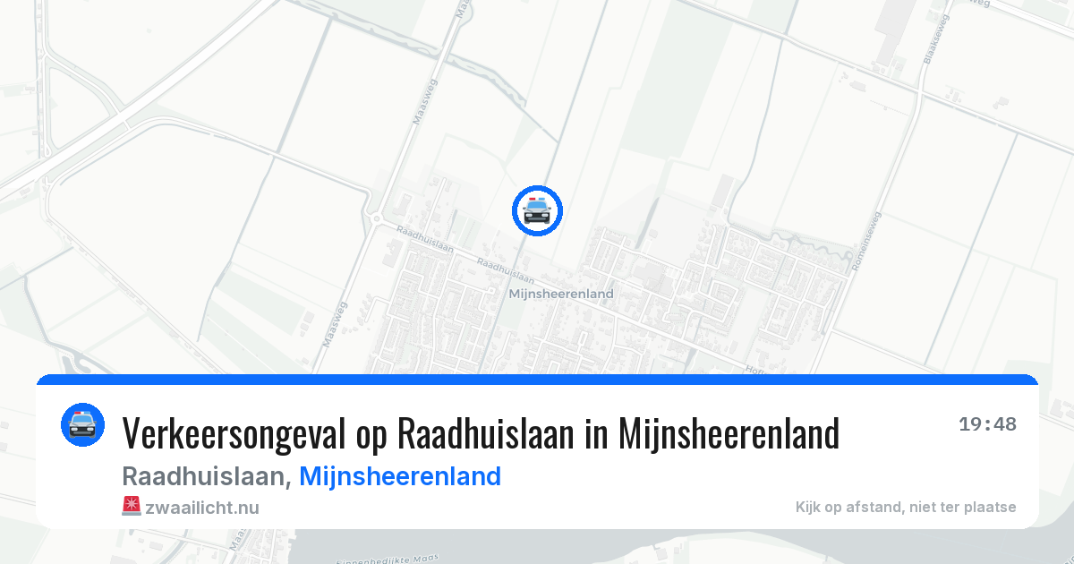 Verkeersongeval op Raadhuislaan in Mijnsheerenland — 23 jul 2026
