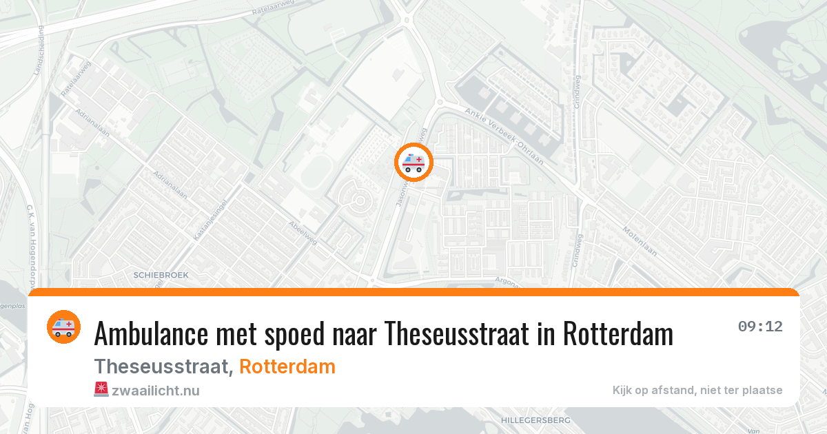 Ambulance met spoed naar Theseusstraat in Rotterdam — 15 jul 2026