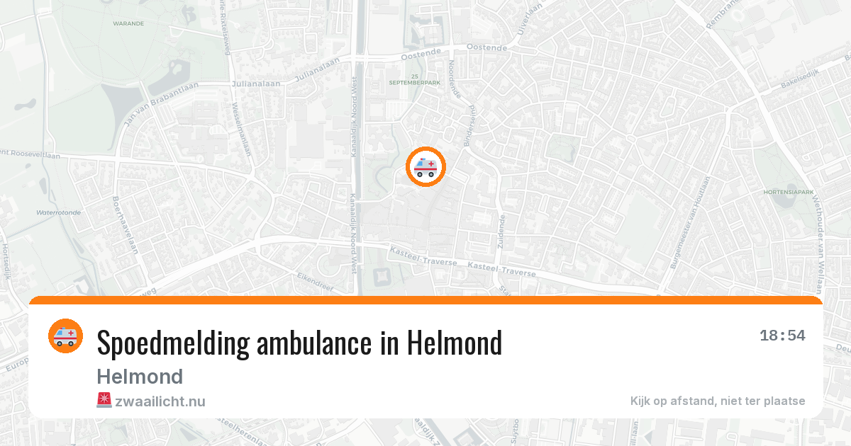 Spoedmelding ambulance in Helmond — 25 mei 2026