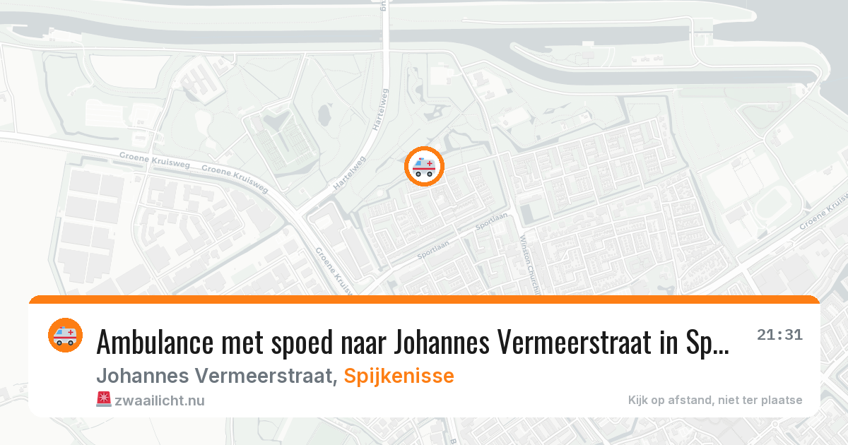 Ambulance met spoed naar Johannes Vermeerstraat in Spijkenisse — 25 jul 2026
