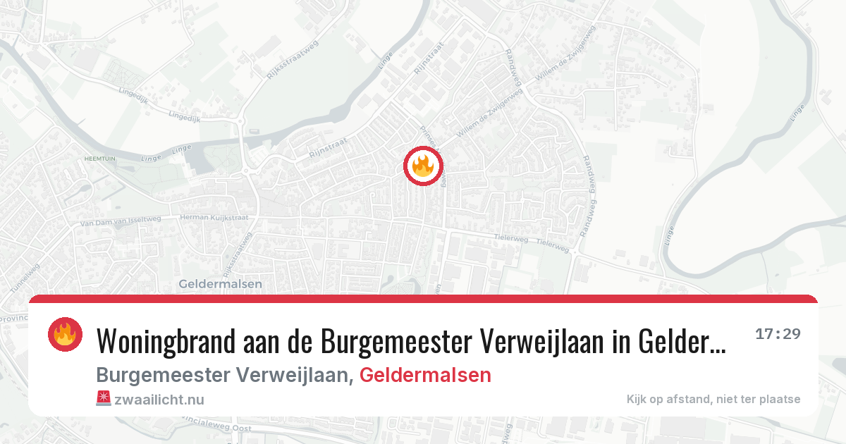Woningbrand aan de Burgemeester Verweijlaan in Geldermalsen — 1 jun 2026