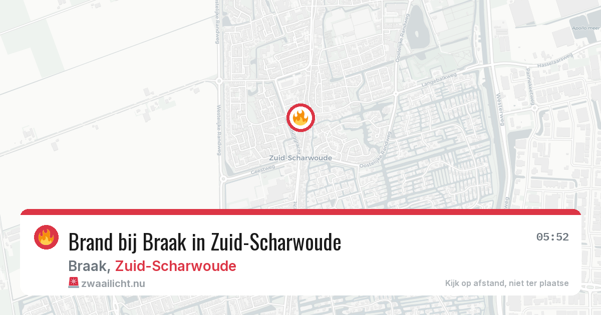 Brand bij Braak in Zuid-Scharwoude — 18 jul 2026
