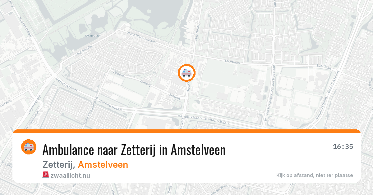 Ambulance naar Zetterij in Amstelveen — 21 jul 2026