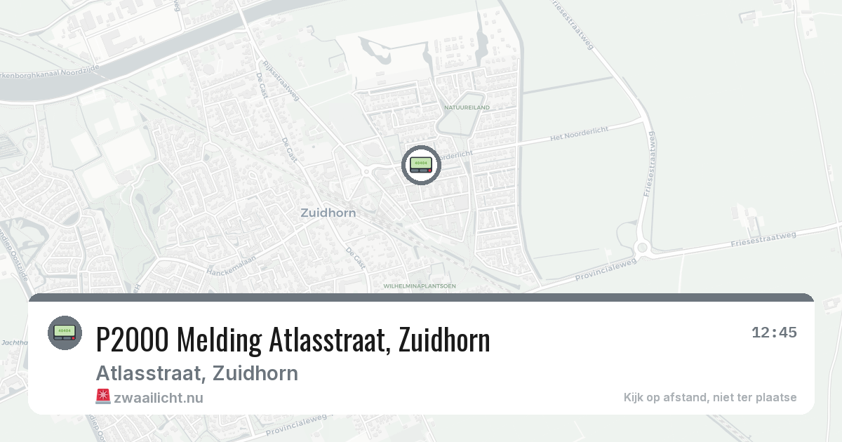 P2000 Melding Atlasstraat, Zuidhorn — 25 feb 2026