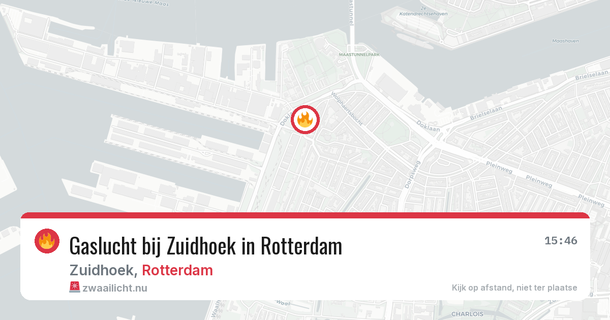 Gaslucht bij Zuidhoek in Rotterdam — 24 jul 2026