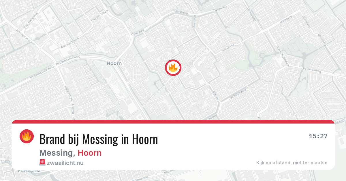 Brand bij Messing in Hoorn — 2 mei 2026