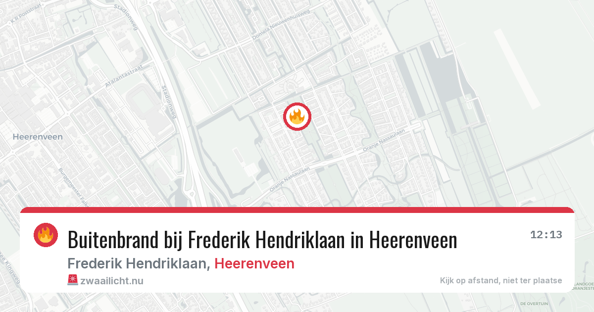 Buitenbrand bij Frederik Hendriklaan in Heerenveen — 29 mrt 2026