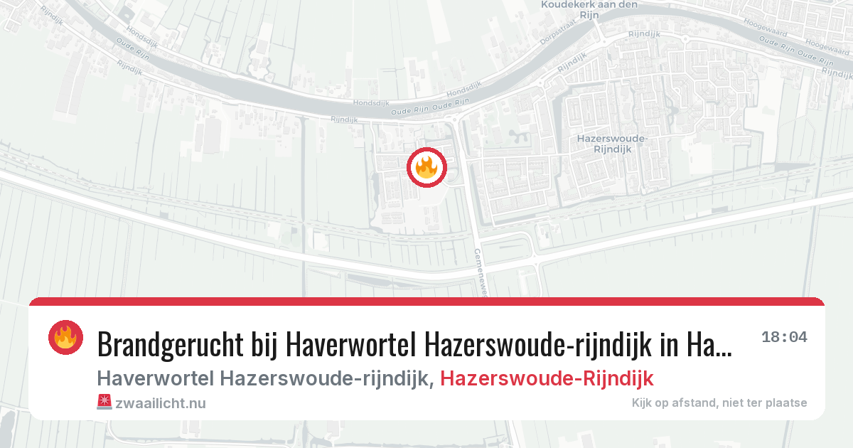 Brandgerucht bij Haverwortel Hazerswoude-rijndijk in Hazerswoude-Rijndijk — 6 jun 2026