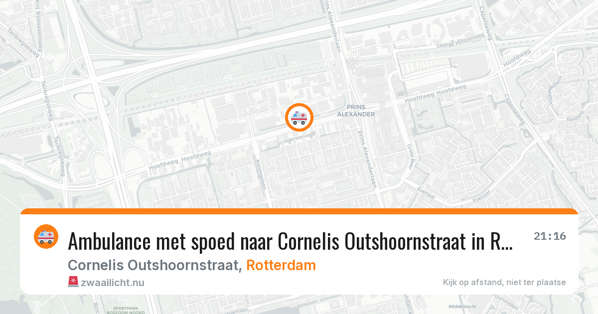 Ambulance met spoed naar Cornelis Outshoornstraat in Rotterdam — 25 jul 2026