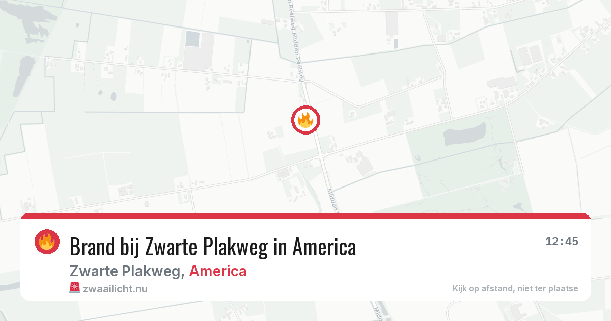 Brand bij Zwarte Plakweg in America — 8 apr 2026
