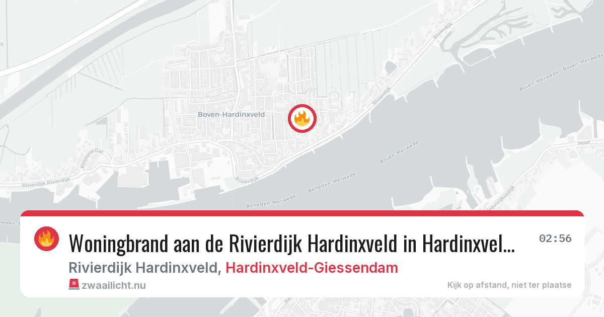 Woningbrand aan de Rivierdijk Hardinxveld in Hardinxveld-Giessendam — 21 mrt 2026