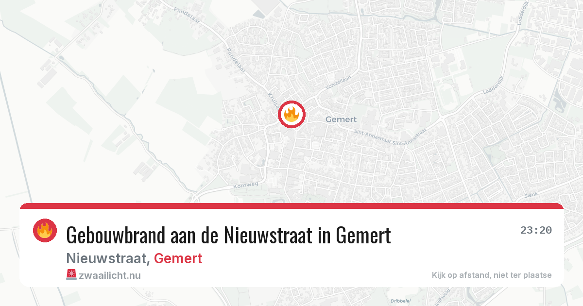 Gebouwbrand aan de Nieuwstraat in Gemert — 3 jun 2026