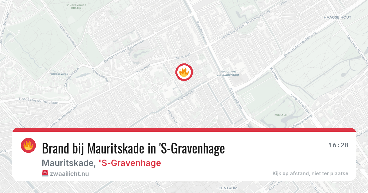 Brand bij Mauritskade in 'S-Gravenhage — 2 jun 2026