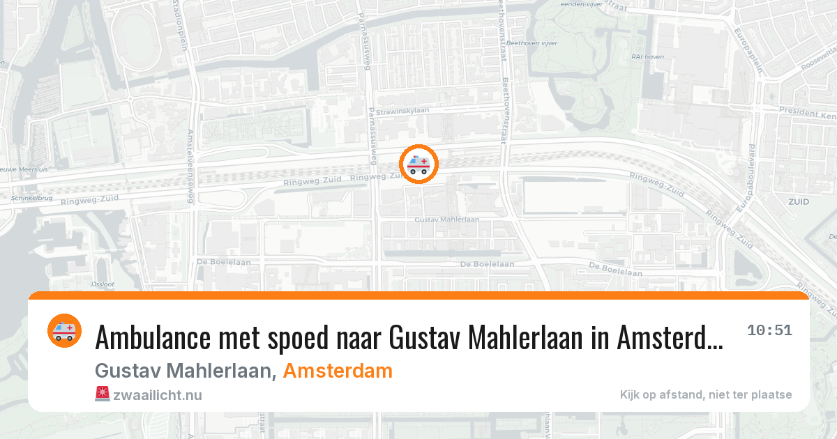 Ambulance met spoed naar Gustav Mahlerlaan in Amsterdam — 23 mrt 2026