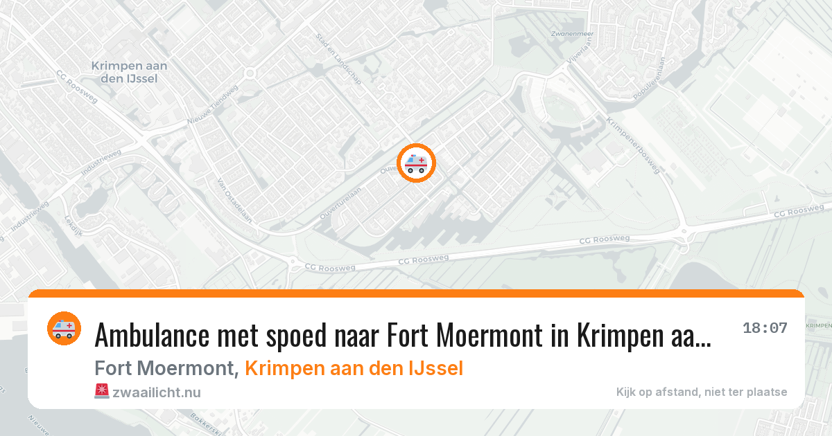 Ambulance met spoed naar Fort Moermont in Krimpen aan den IJssel — 12 jul 2026