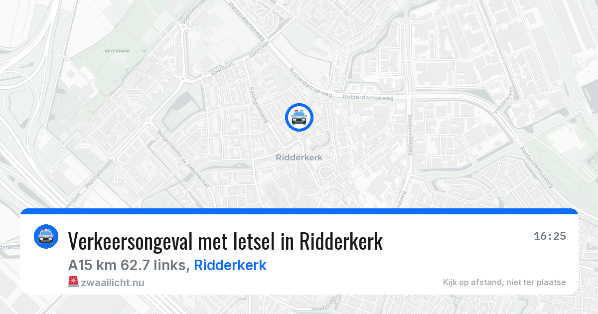Verkeersongeval met letsel in Ridderkerk — 20 mei 2026