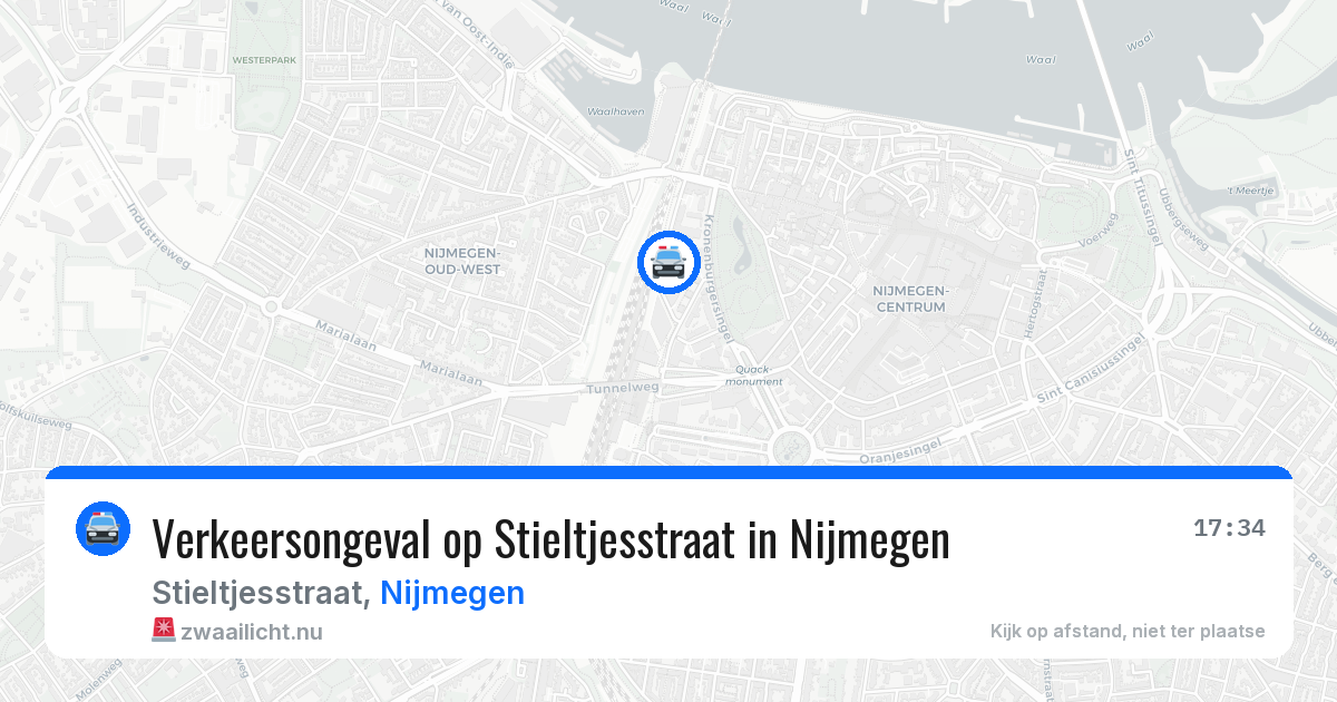 Verkeersongeval op Stieltjesstraat in Nijmegen — 15 jun 2026