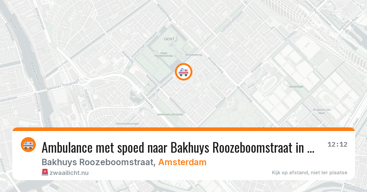 Ambulance met spoed naar Bakhuys Roozeboomstraat in Amsterdam — 16 mei 2026