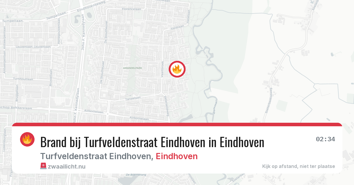 Brand bij Turfveldenstraat Eindhoven in Eindhoven — 15 jul 2026