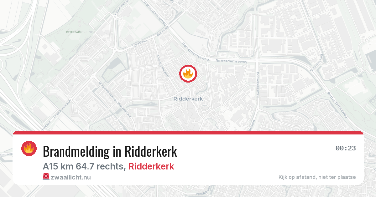 Brandmelding in Ridderkerk — 25 mei 2026