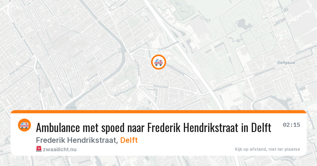 Ambulance met spoed naar Frederik Hendrikstraat in Delft — 18 mrt 2026