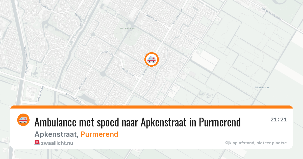 Ambulance met spoed naar Apkenstraat in Purmerend — 22 mei 2026