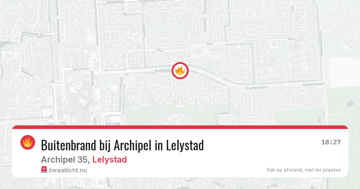 Buitenbrand bij Archipel in Lelystad — 23 jul 2026