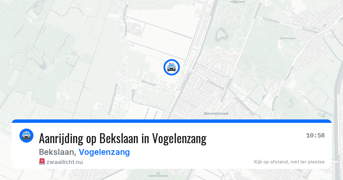 Aanrijding op Bekslaan in Vogelenzang — 8 apr 2026