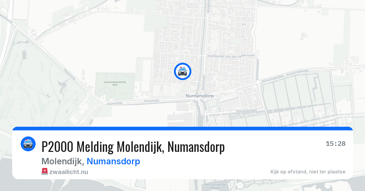 P2000 Melding Molendijk, Numansdorp — 1 jun 2026