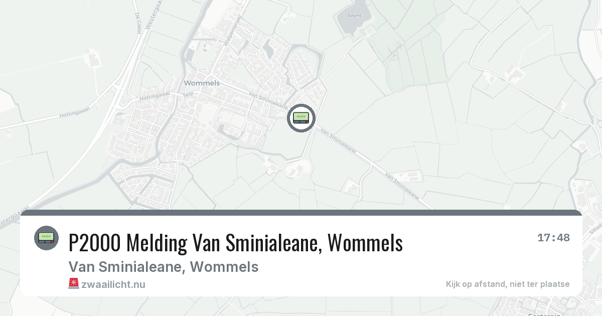 P2000 Melding Van Sminialeane, Wommels — 20 feb 2026