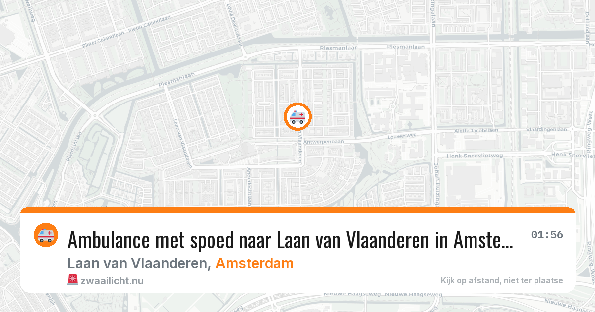 Ambulance met spoed naar Laan van Vlaanderen in Amsterdam — 15 jul 2026