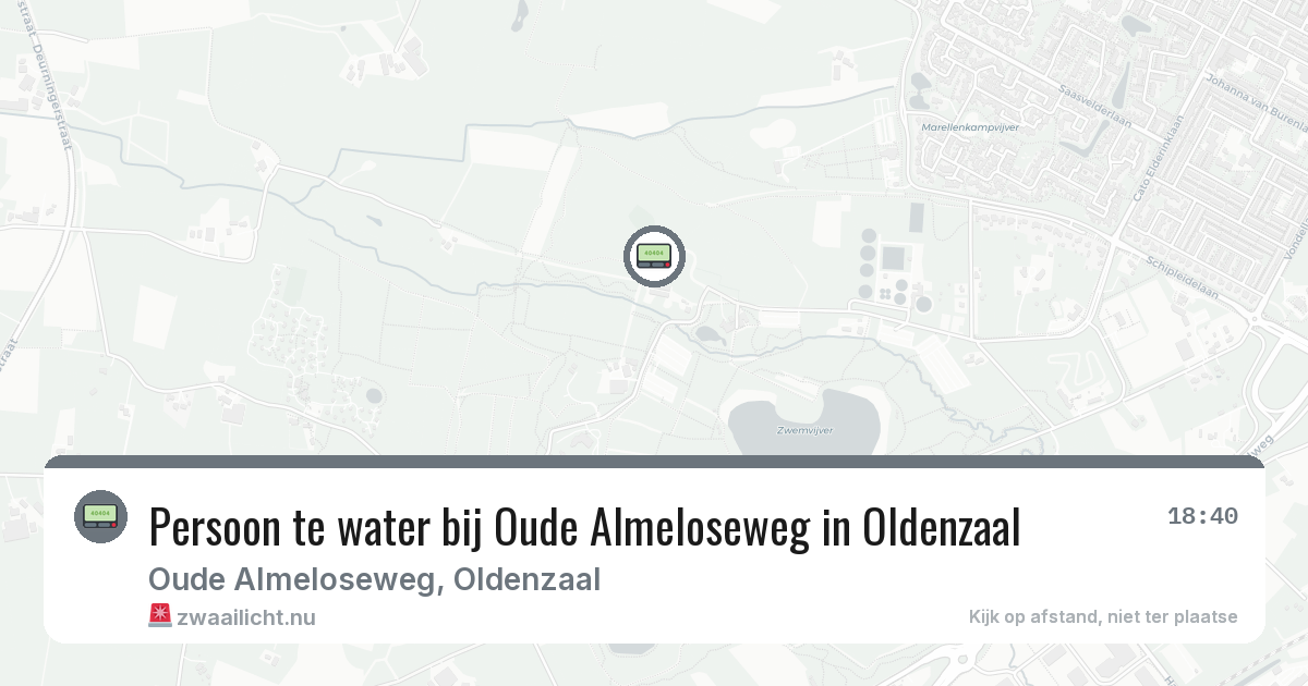 Persoon te water bij Oude Almeloseweg in Oldenzaal — 10 jul 2026
