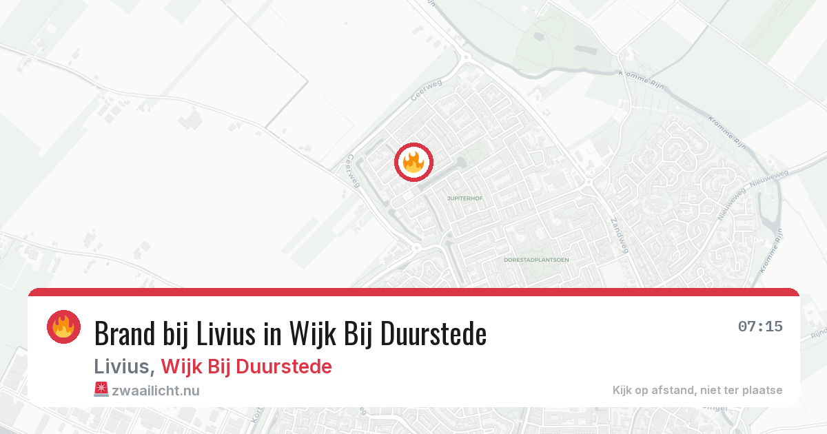 Brand bij Livius in Wijk Bij Duurstede — 26 jul 2026