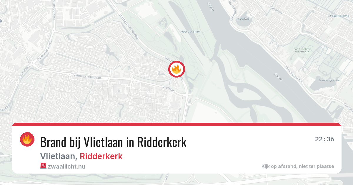 Brand bij Vlietlaan in Ridderkerk — 22 jul 2026