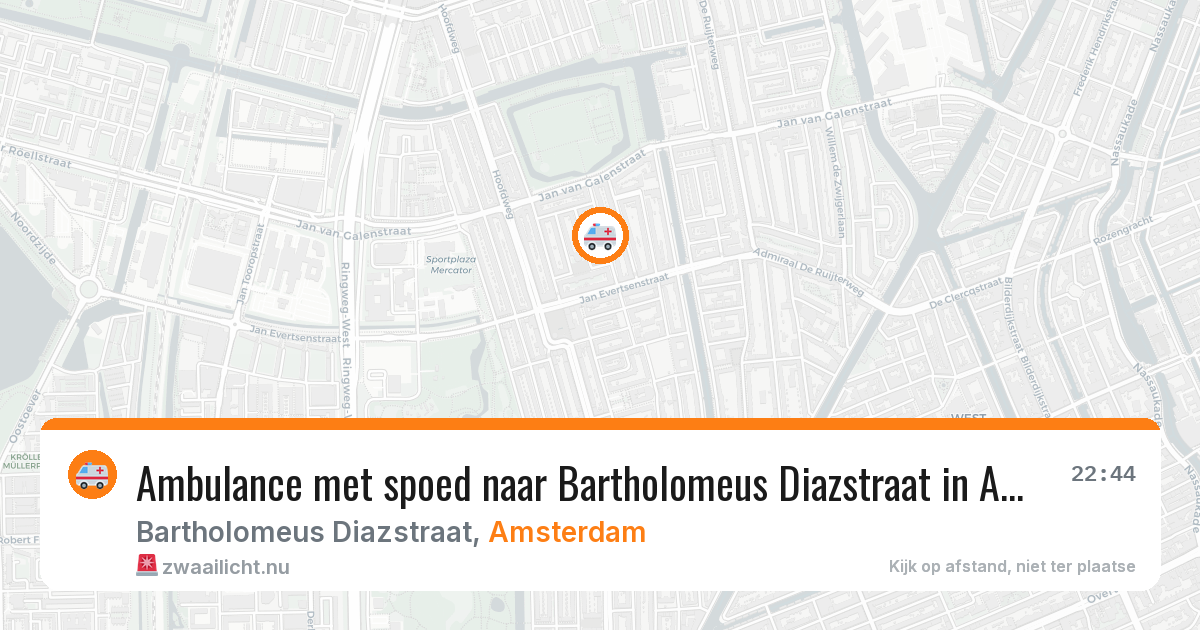 Ambulance met spoed naar Bartholomeus Diazstraat in Amsterdam — 26 jul 2026