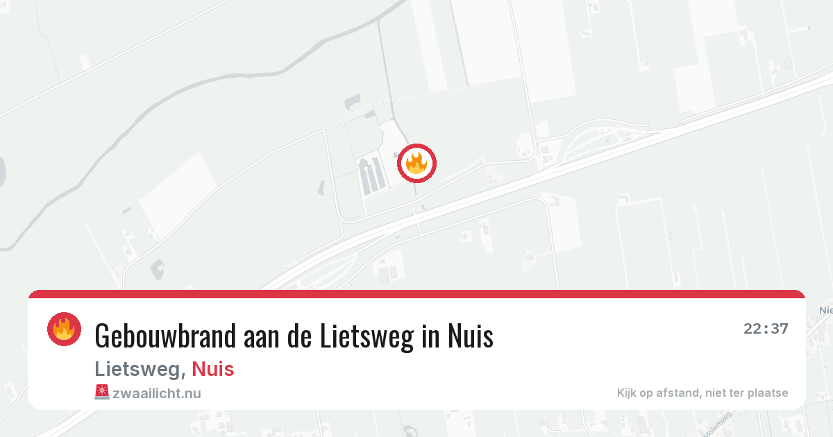 Gebouwbrand aan de Lietsweg in Nuis — 30 mei 2026
