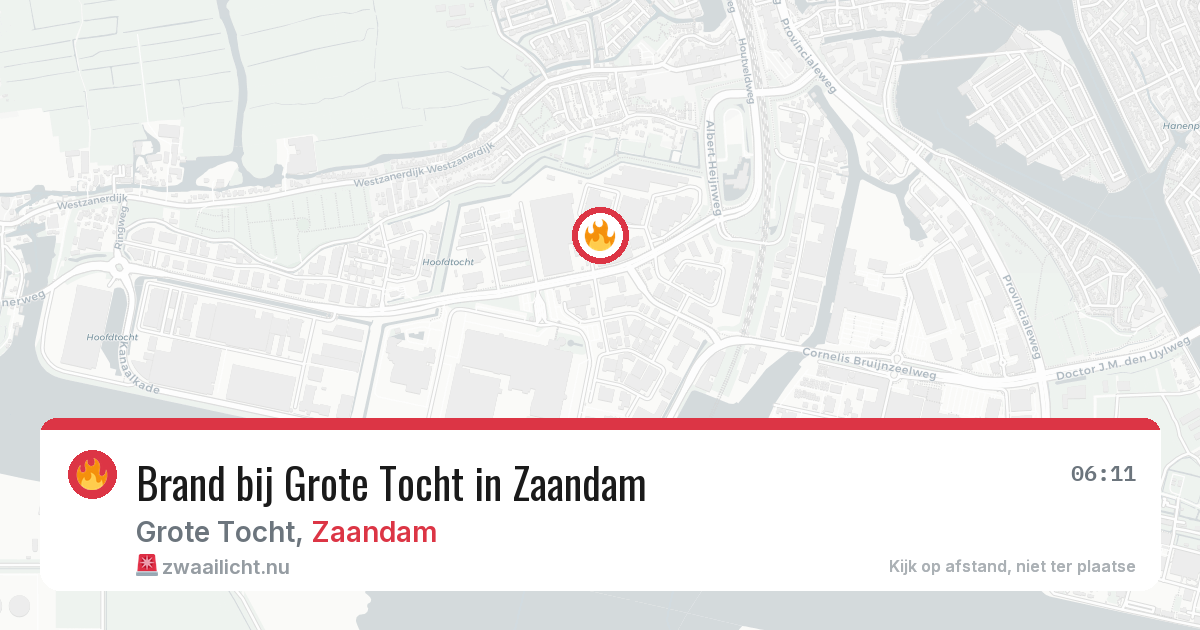 Brand bij Grote Tocht in Zaandam — 18 mei 2026