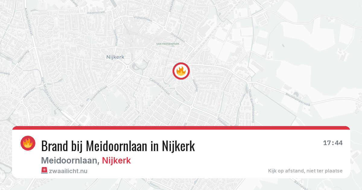Brand bij Meidoornlaan in Nijkerk — 19 jul 2026