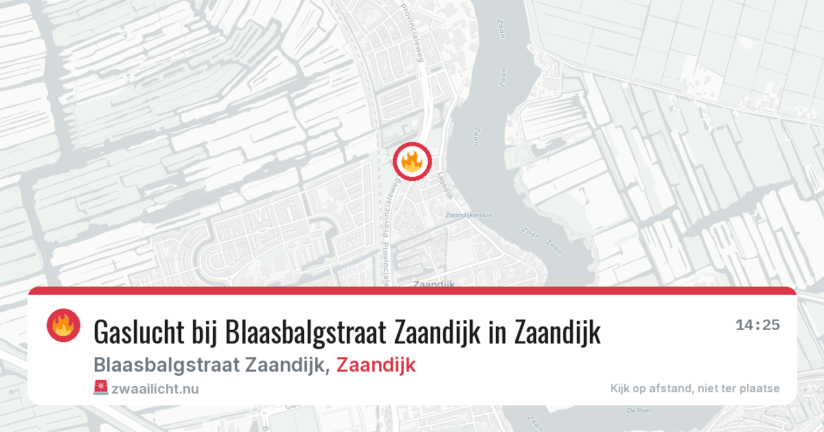 Gaslucht bij Blaasbalgstraat Zaandijk in Zaandijk — 25 mei 2026
