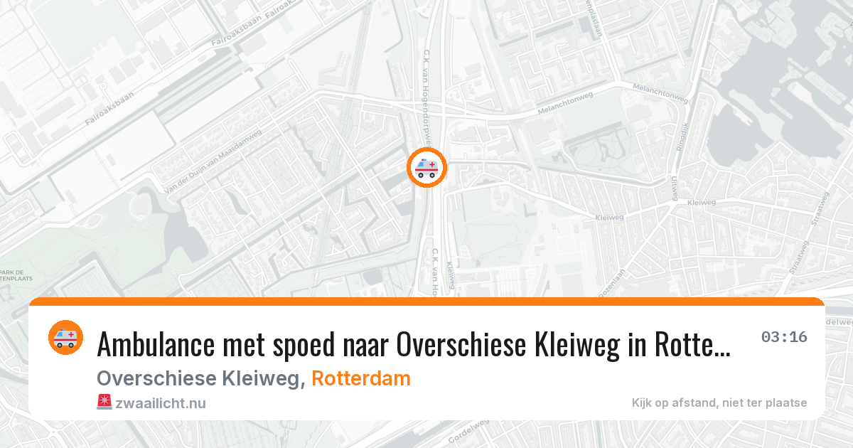 Ambulance met spoed naar Overschiese Kleiweg in Rotterdam — 19 mrt 2026