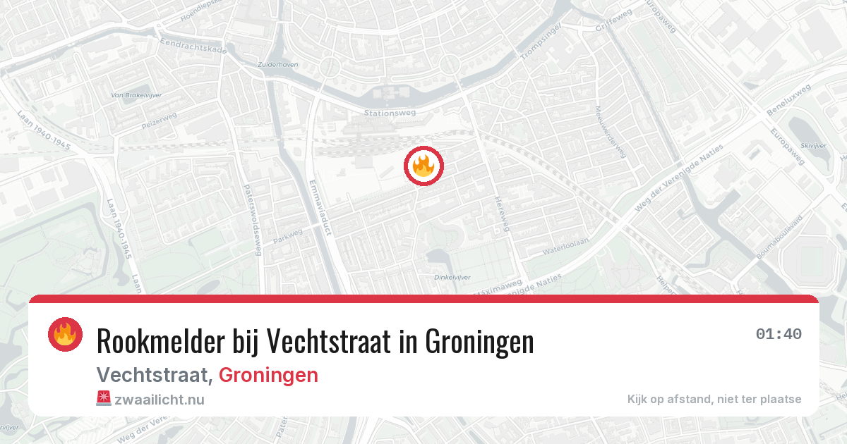 Rookmelder bij Vechtstraat in Groningen — 28 mei 2026