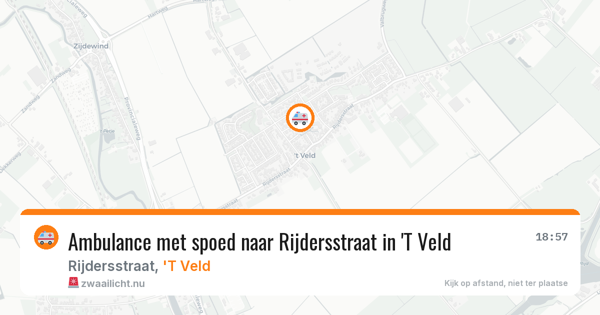 Ambulance met spoed naar Rijdersstraat in 'T Veld — 15 mei 2026