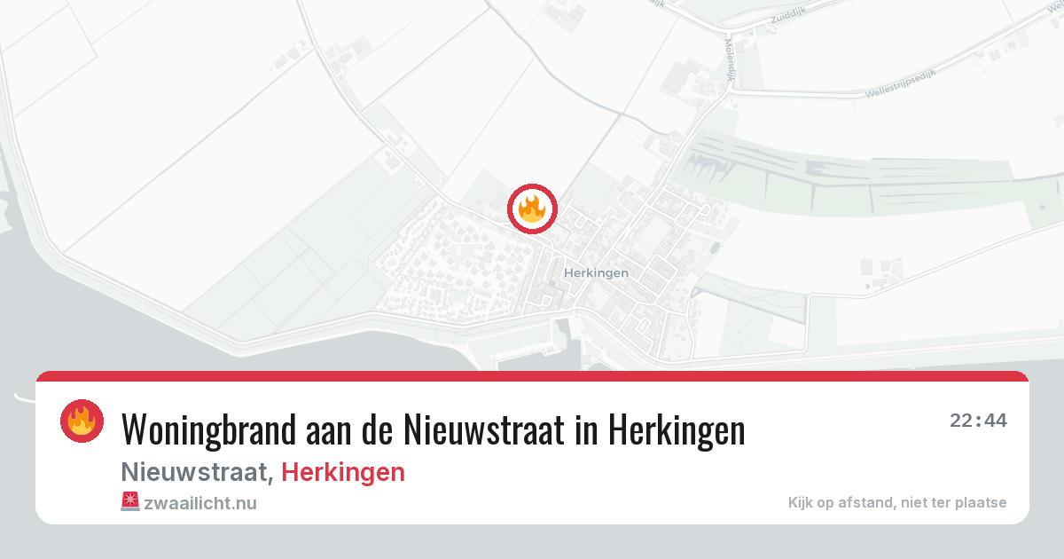 Woningbrand aan de Nieuwstraat in Herkingen — 18 feb 2026