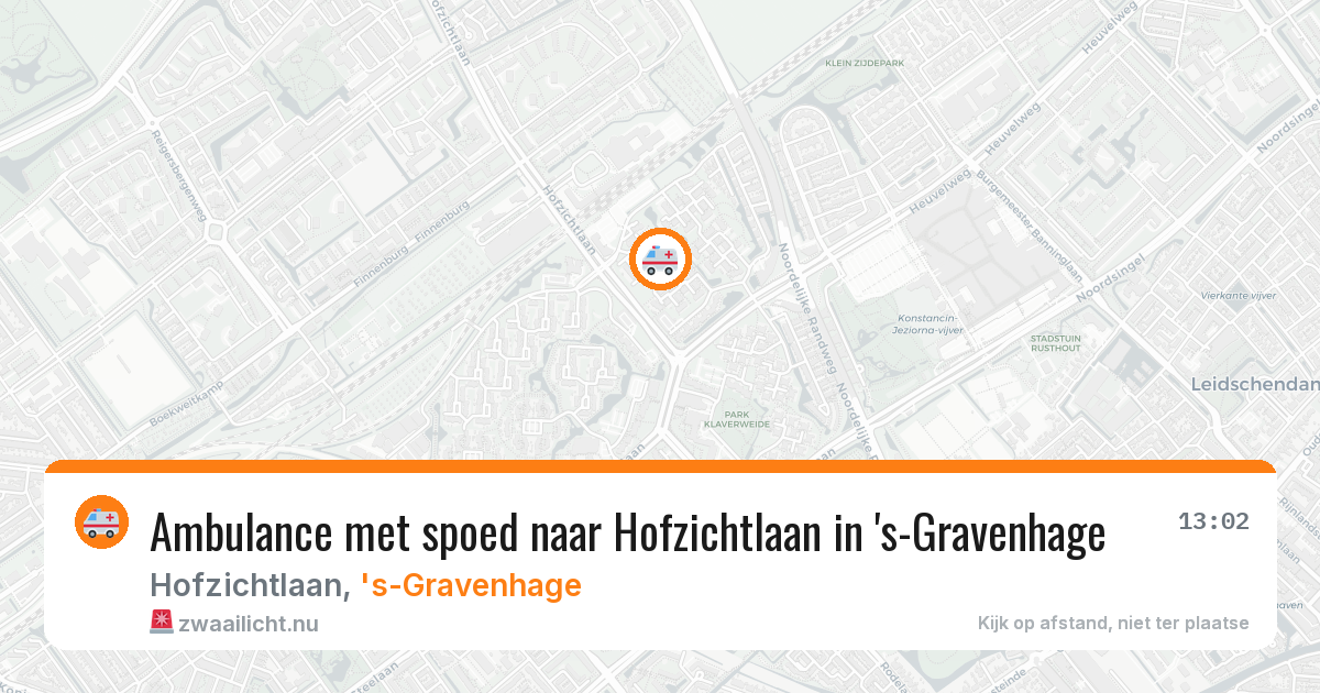 Ambulance met spoed naar Hofzichtlaan in 's-Gravenhage — 21 feb 2026